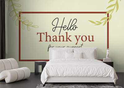 Thank you poster background.  Vector paper illustration. Wall mural