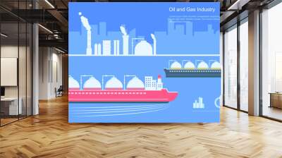 oil and gas industry isolated LNG transportation ship  Wall mural