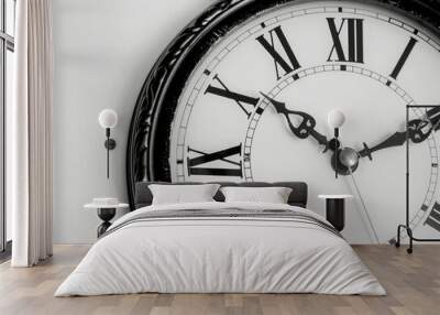 antique clock isolated on black Wall mural