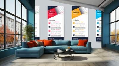 Modern creative corporate business dl flyer or rack card layout concept background flyer brochure cover template for grow up your business to the next level Wall mural