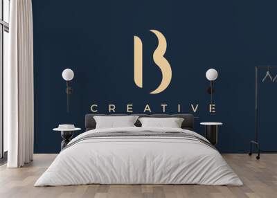 Modern unique creative B logo design, Minimal B initial based vector icon. Wall mural