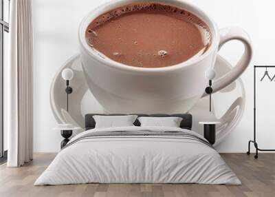 A Cup of Hot Chocolate on a Saucer isolated on a transparent background 
 Wall mural