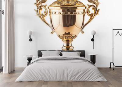 Winner gold trophy isolated on a transparent background 
 Wall mural