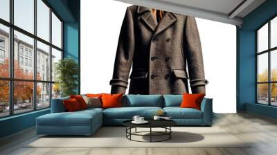 Wool Coat on Clear Background Wall mural