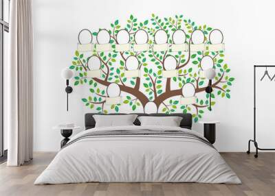 Family tree and nameplate. Vector illustration Wall mural