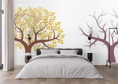 Set of trees. Change of seasons. Vector illustration Wall mural