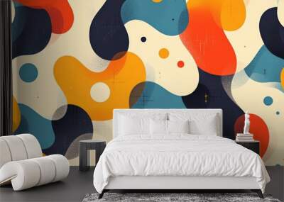 Abstract Retro Shapes and Colors Wall mural