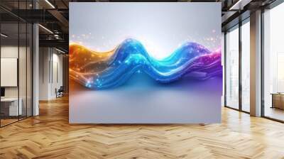 Abstract Waves with Glittering Light Wall mural