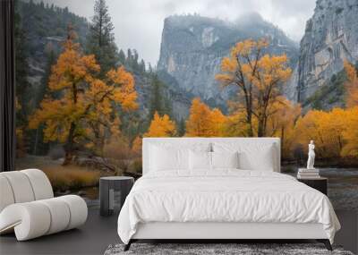 Autumnal Majesty in Yosemite Valley Wall mural