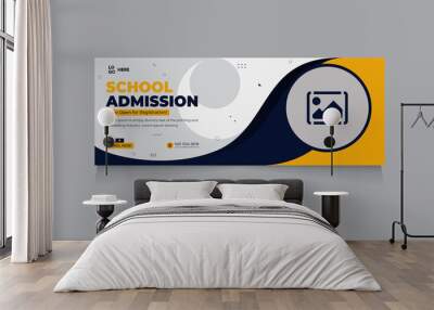 School Educational Web Banner Facebook Cover Design & Kids School Admission Template Wall mural