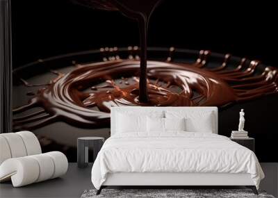 Cocoa powder, Dark chocolate with nuts. Wall mural