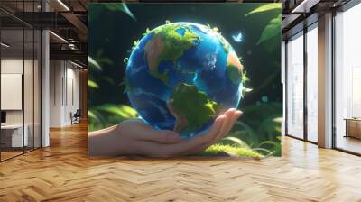 3d earth globe Wall mural