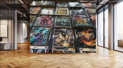 A large collection of cards from the popular YU-GI-OH card game  Wall mural