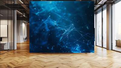 background network technology abstract datum connection mesh tech blue design computer wallpaper cyberspace science structure futuristic cloud shape modern geometric space polygonal polygon Wall mural