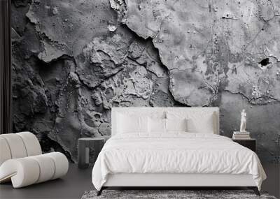 Grey rough texture concrete stone grunge rough wall wide background Wall mural