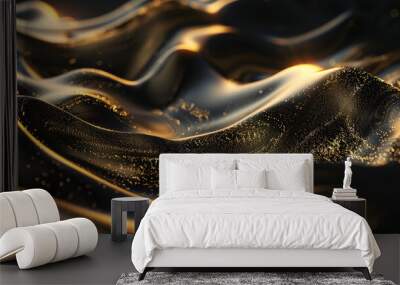 luxus gold background dynamic flow wave 3d Wall mural