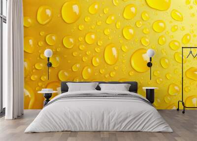 water drops yellow background Wall mural