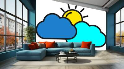 Cloud storage icon symbol vector image. Illustration of the database server hosting cloud system digital design image Wall mural