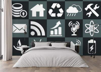 business icons set Wall mural