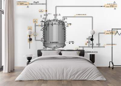 Vector Illustration for Piping and Instrumentation Diagram Wall mural