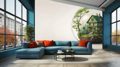 Earth globe with green grass  Wall mural