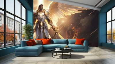 Angelic Warrior in Divine Light Wall mural