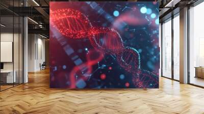 DNA Helix - Digital Abstract Wall mural