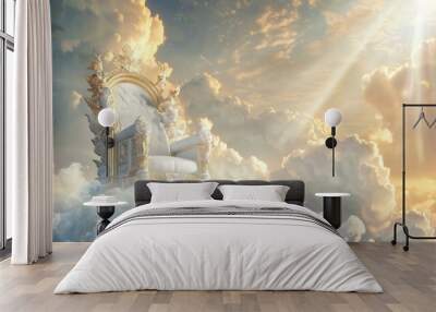 Golden Throne in the Clouds Wall mural