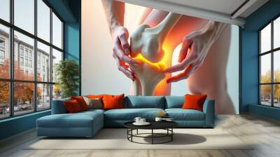 3D rendering of a knee with osteoporosis Wall mural