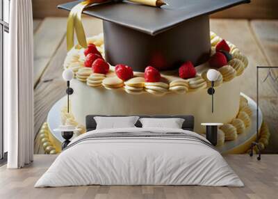 graduate s cake on white background Wall mural