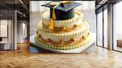 graduate s cake on white background Wall mural