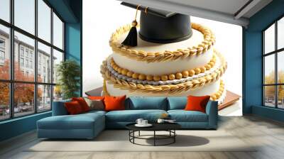 graduate s cake on white background Wall mural