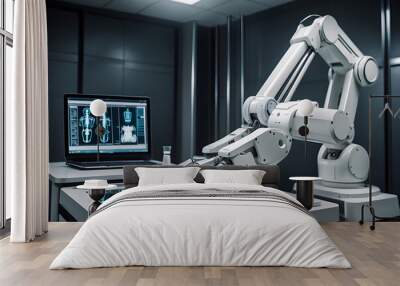 A future robot arm that carries out automated medical care for precision surgical robot design and remote control hospital equipment design. Wall mural