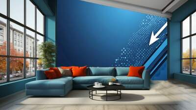 Blue vector background design with arrows and dots, a tech or digital technology concept for presentation on a black isolated backdrop design Wall mural