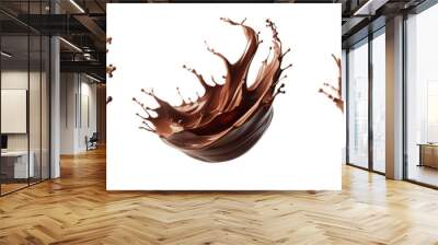 chocolate set splash isolated on transparent background Wall mural