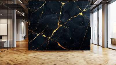 Black and gold cracked surface Wall mural