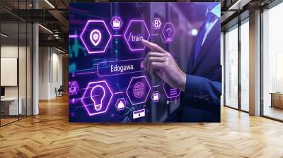 Cyber security data protection business technology privacy concept Wall mural