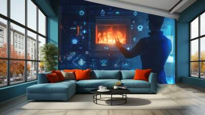 Cyber security data protection business technology privacy concept Wall mural