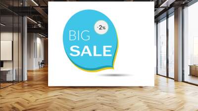 Up to 2 percent off price discount big sale banner. Wall mural