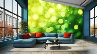 Lime Green: Use a rich lime green as the predominant color. This bright, vibrant shade should serve as the foundation of the background.
 Wall mural