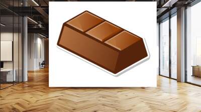 A piece of chocolate bar sticker design on a isolated white background (13) Wall mural