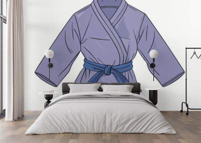 Blue Sambo Uniform Kimono Jacket and Shorts (19) Wall mural