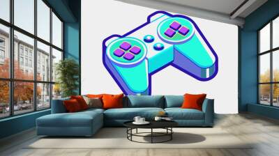 Game controller isometric vector icon illustration (1) Wall mural