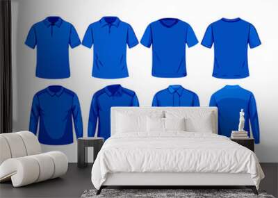 Set of different types of shirt in same color (11) Wall mural