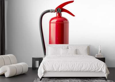 Red fire extinguisher isolated on white background Wall mural