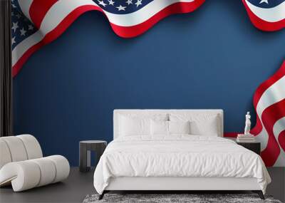 american flag background,generative ai Wall mural