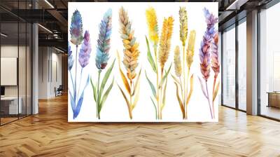 colorful wheat spikelets logo on white background, Celiac disease awareness month. background, banner, card, poster, template. Vector illustration. Wall mural