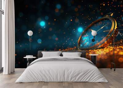 compass on galaxy background for direction or running out of time concept Wall mural