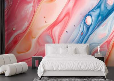 Abstract Art: A splash of bold and pastel colors in abstract forms, creating a visually dynamic and artistic aesthetic Wall mural