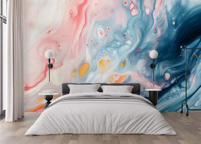 Abstract Art: A splash of bold and pastel colors in abstract forms, creating a visually dynamic and artistic aesthetic Wall mural